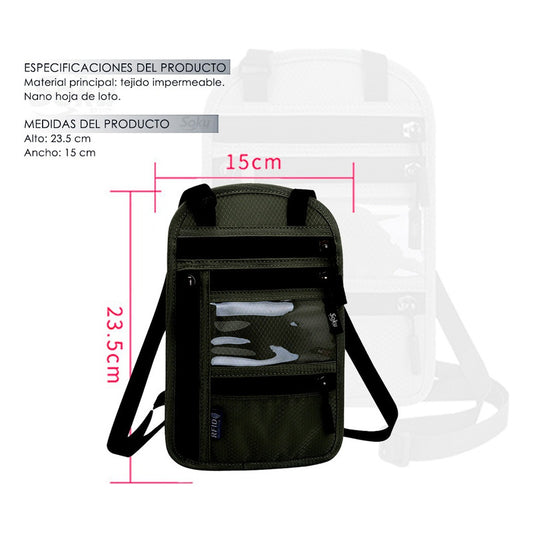 Soku Cartera Billetera Viaje Pasaporte Antirrobo Gafete