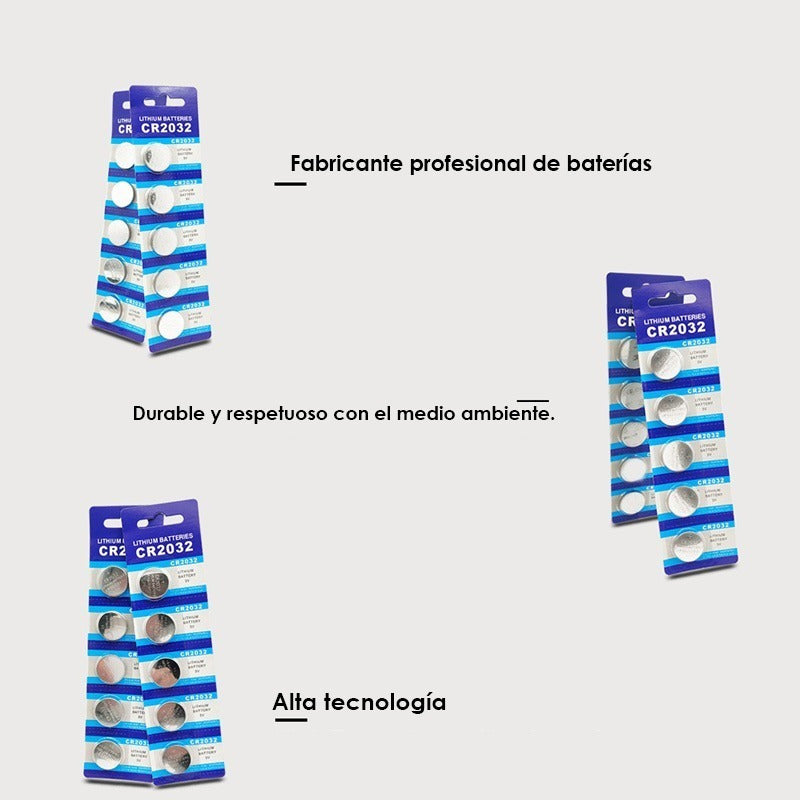20 Pilas Boton Blister Baterías Litio Reloj Bascula Cr2032