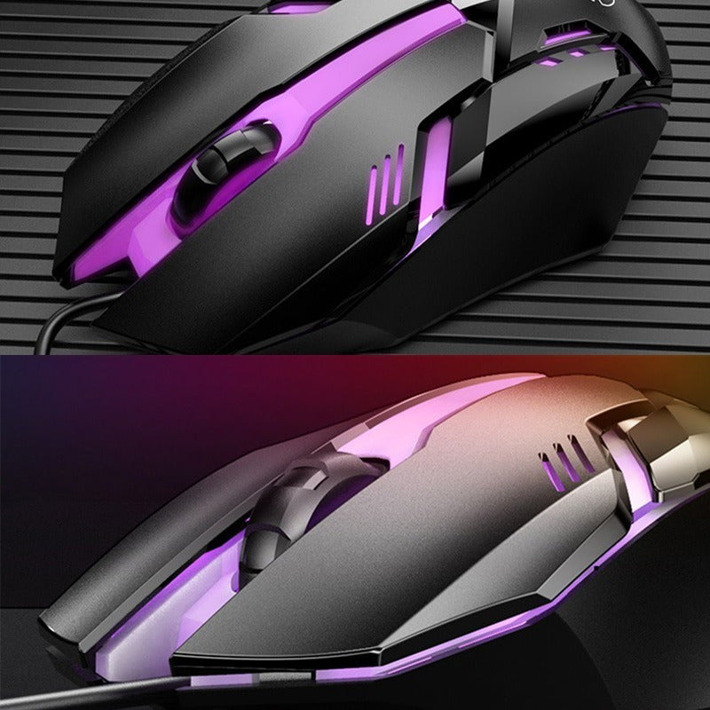 Mouse Óptico Gamer Led Iluminado Ratón Usb Alámbrico Juegos