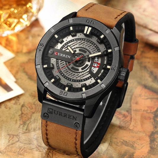 Reloj Cuero Original Con Estilo Fechador Cu