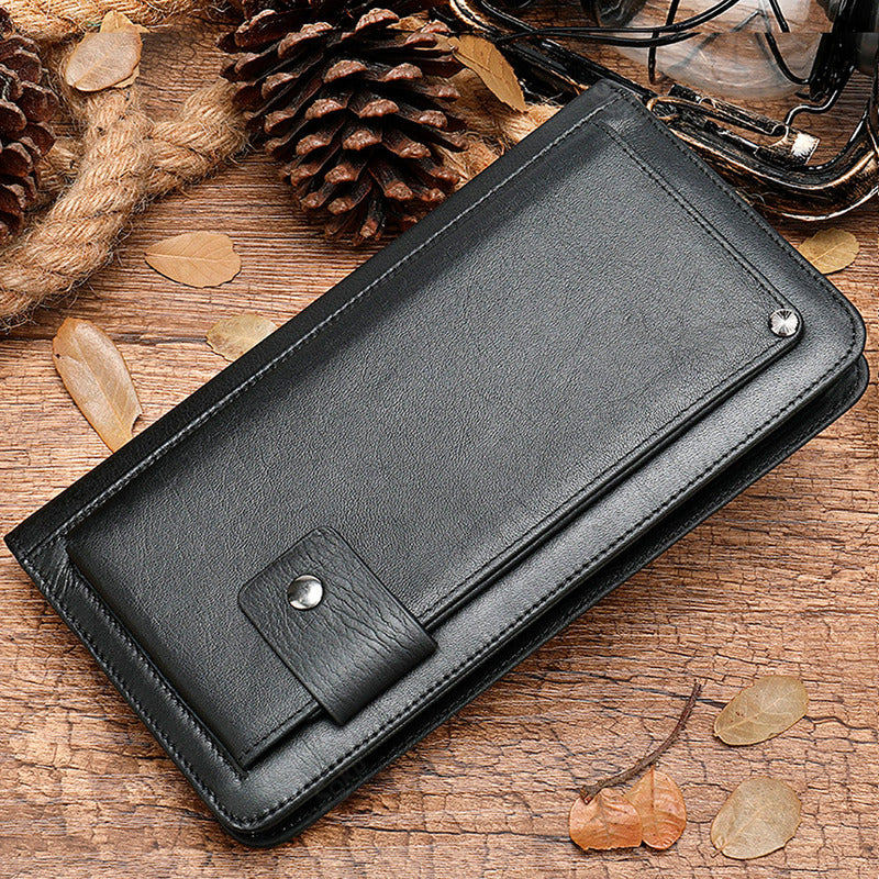 Soku Cartera Porta Celular Larga Vaquero Moda Piel Genuina