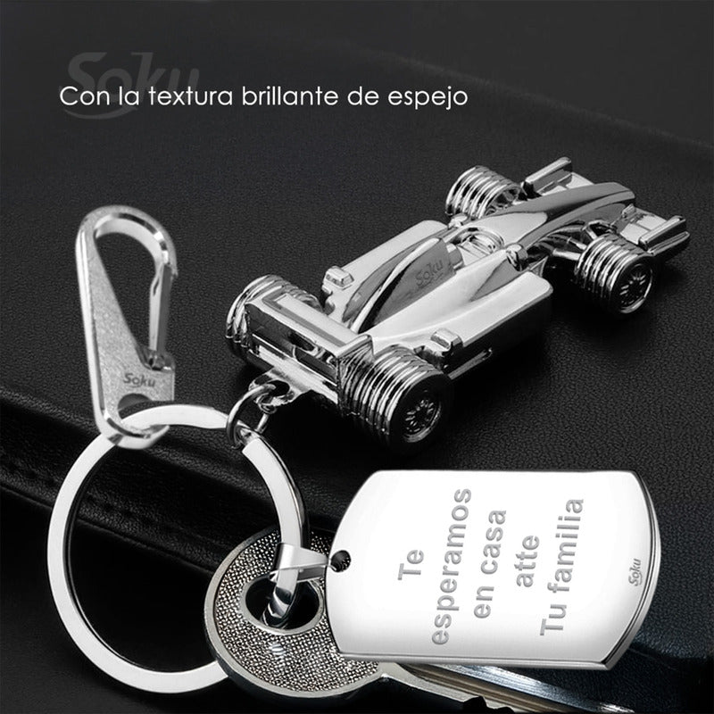 Soku Llavero Personalizado Inoxidable Auto Carrera Piloto