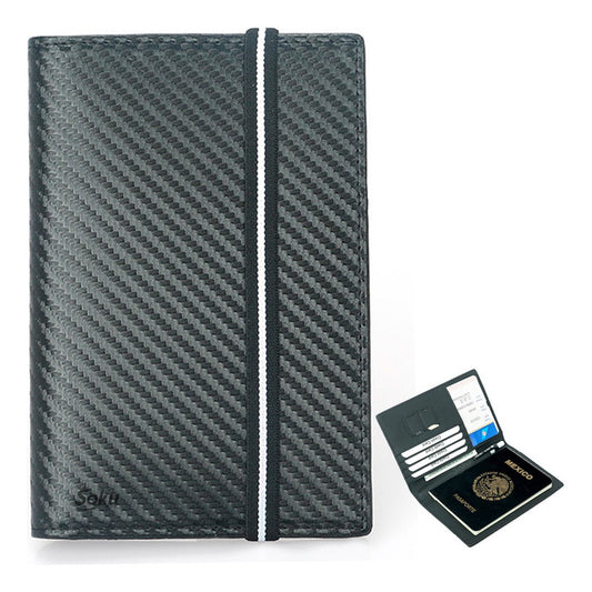 Cartera Billetera Viaje Pasaporte Piel Genuina Antirobo Rfid