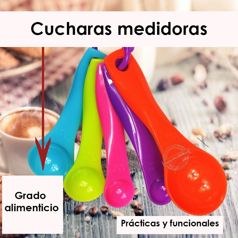 Cucharas Tazas Medidoras Set De 5 Piezas Repostería Cocina