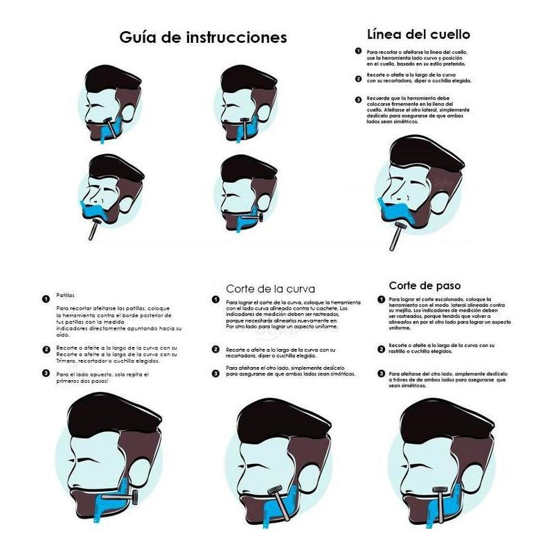 Plantilla Para Barba Peine Herramienta De Moldeado Calidad