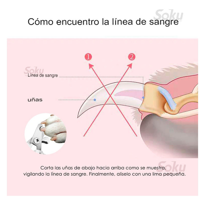 Soku Corta Uñas Gatos Perro Mascotas Corte Fino Seguro