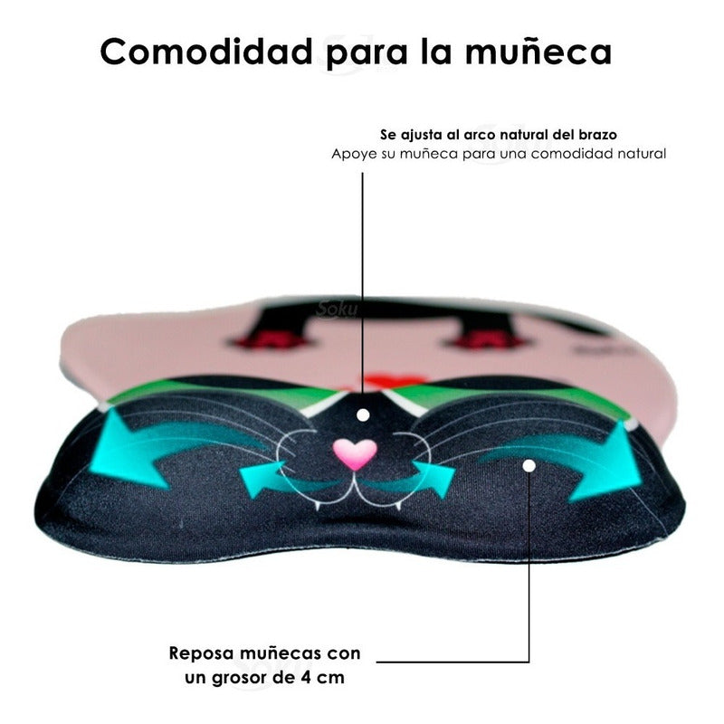 Tapete Raton Gato Perro Anime Pad 3d Gel Ortopedico Grande