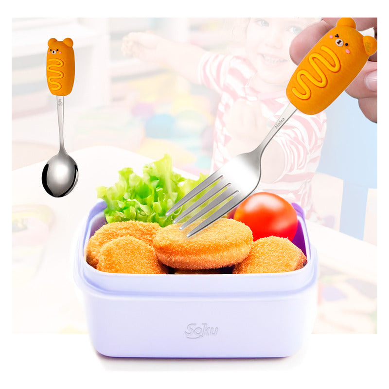 Soku Cubiertos Niños Personalizado Regalo Lonche Kawaii