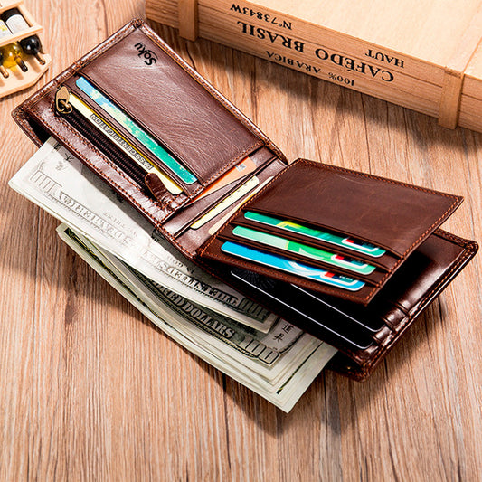 Soku Cartera Premium Billetera Cierre Monedero Piel Genuina