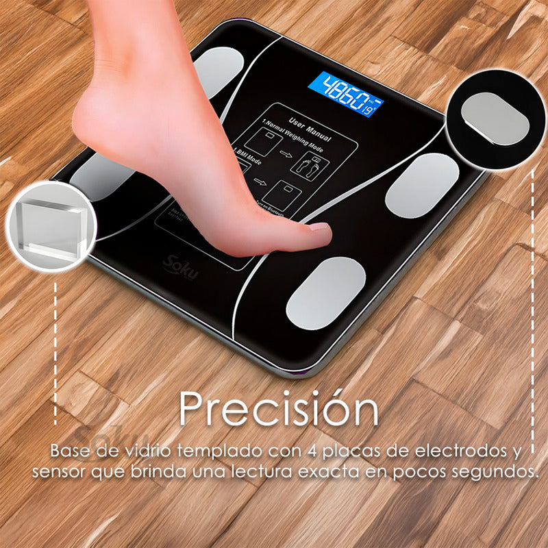 Bascula Inteligente Smart Bluetooth Masa Corporal Calidad