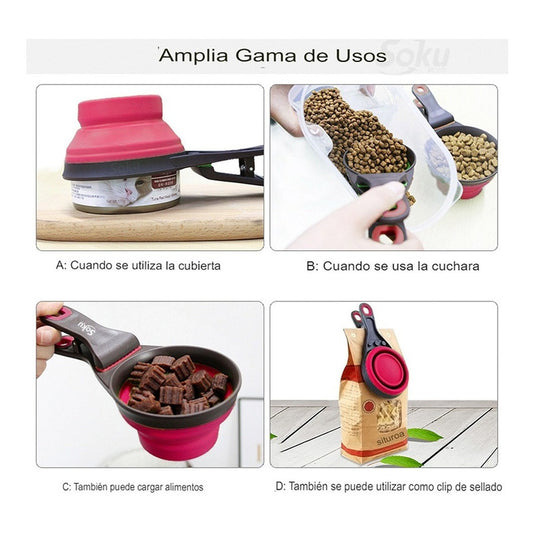 Soku Cucharón Tazón Plegable Croquetas Clip Sellador 3 En 1