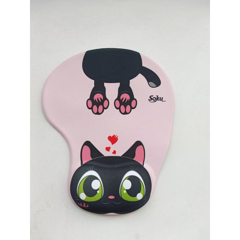 Tapete Para Raton De Gel Ergonomico Caricaturas Gatos Kawaii