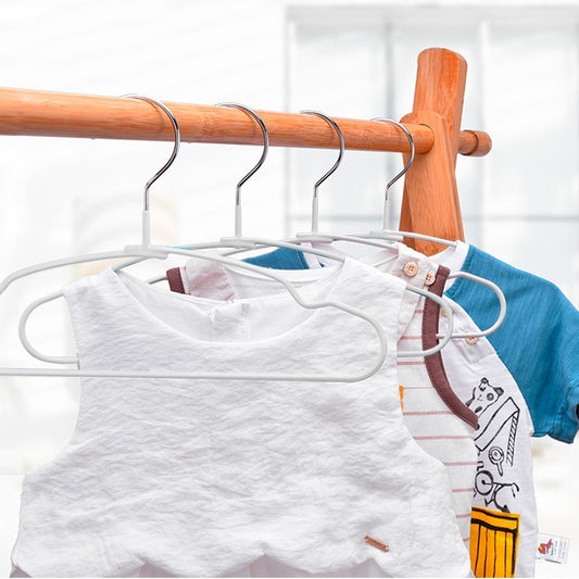 10 Ganchos Ropa Niños Bebes Metal Anti Desliz De Por Vida