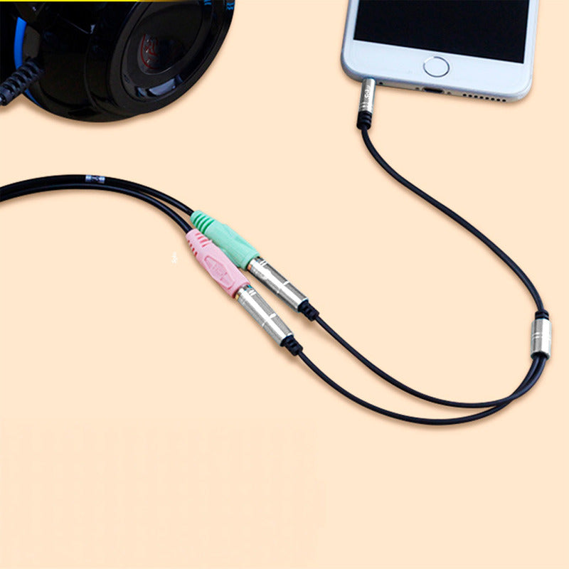 Soku Cable Divisor De Audio 3.5 Mm Mic Grabación Audifonos