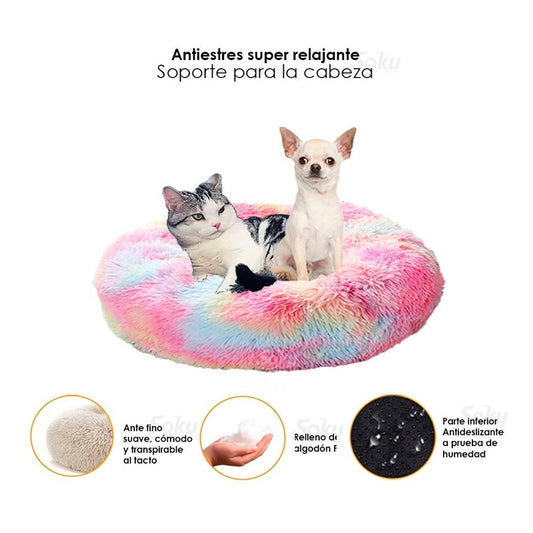 Cama Perro Cojin Puff Gato Anti Estres Extra Suave Mascota