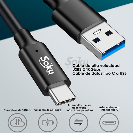 Soku Cable Usb 3.2 A Tipo C P 3a 60w 10gbps Para Samsung