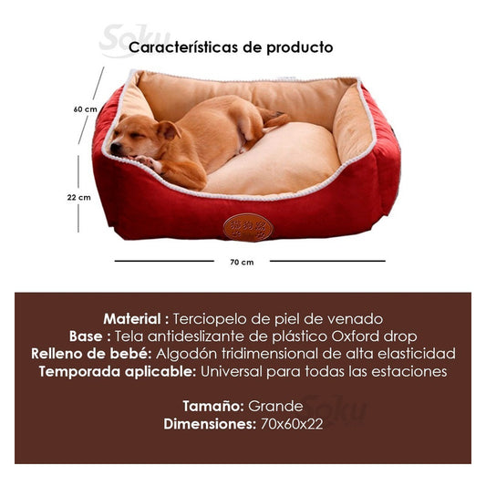 Cama Perro Impermeable Cojin Extraible Grande Premium
