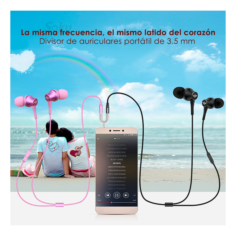 Soku Mini Adaptador Divisor Audio Microfono Bocinas Calidad