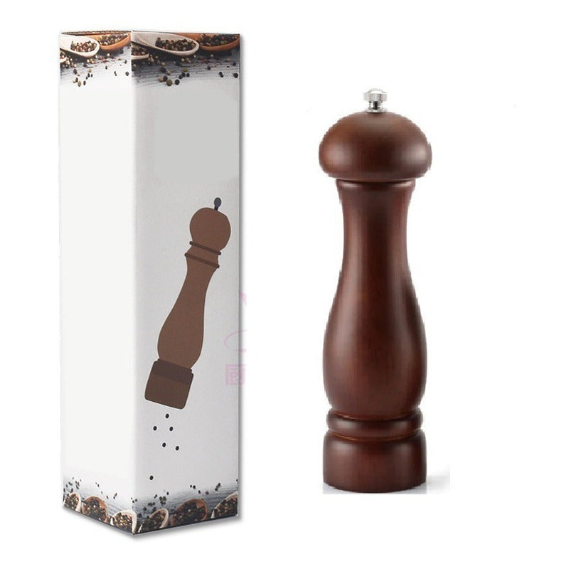 Molino Madera Pimienta Sal Ergonomico Extra Firme 8in