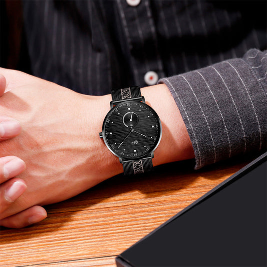 Reloj Acero Malla Inoxidable Cronometro Real Contra Agua Sk