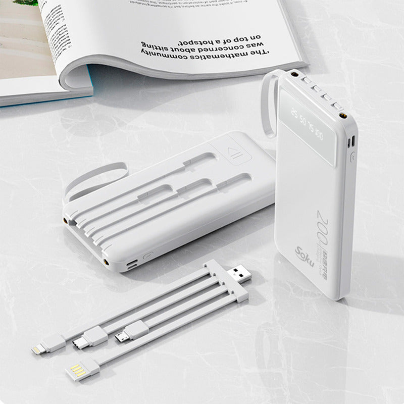 Soku Banco De Energía 10000mah Pïla Usb V8 Led Portatil