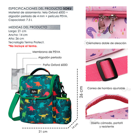 Soku Lonchera Termo Protect Infantil Grande Extra Durable