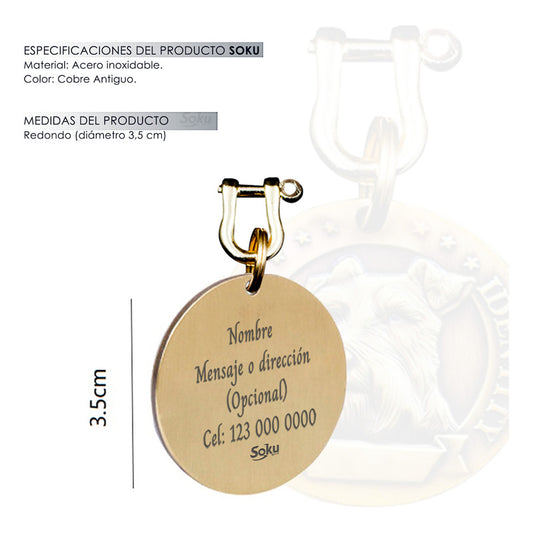 Placa Perro Personalizada Identificación Razas Inoxidable