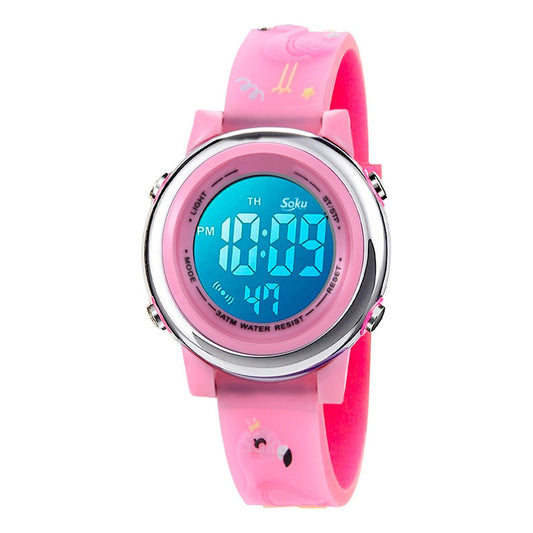 Reloj Infantil Caricaturas 3d Niña Kawaii Contra Agua Led