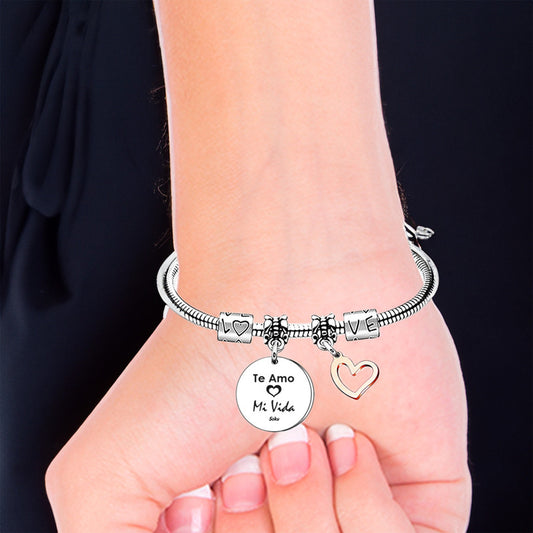 Soku Pulsera Acero Inoxidable Regalo Pareja Mama Novia Cora