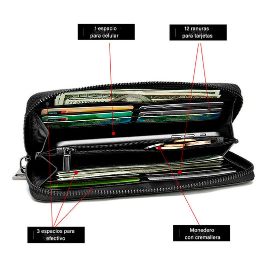 Soku Cartera Piel Genuina Vaquera Porta Celular Cocodrilo 3d