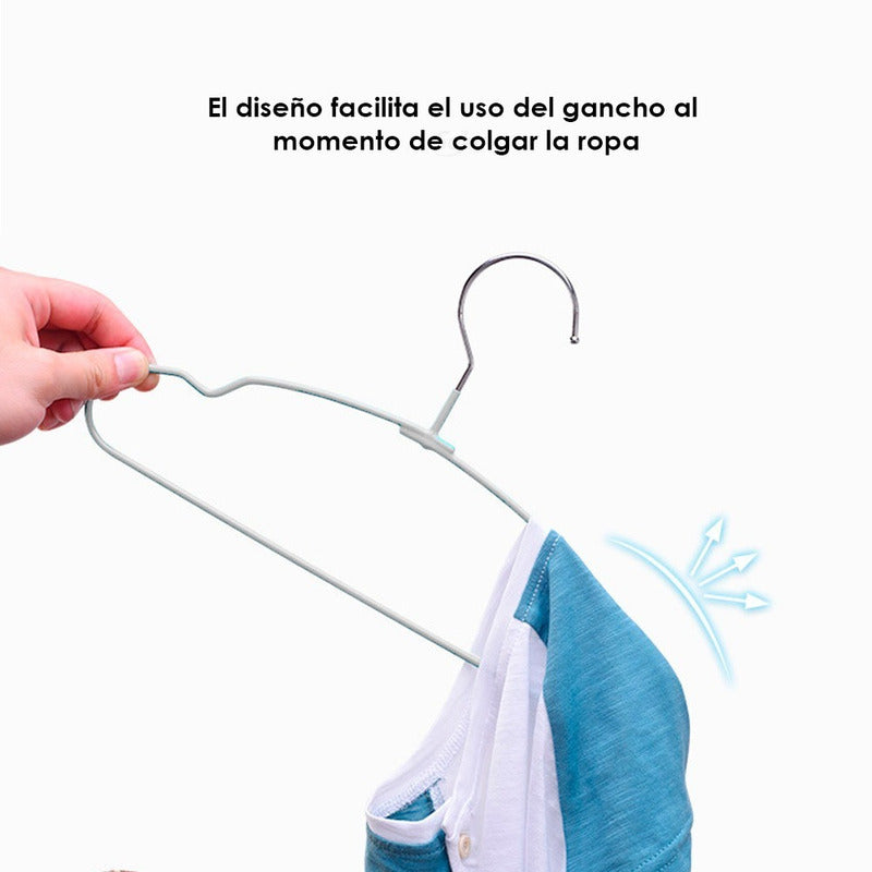 20 Ganchos Ropa Niños Bebes Metal Anti Desliz De Por Vida