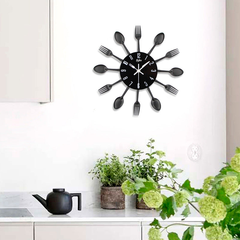 Soku Reloj De Pared Cocina Restaurante De Cubiertos Durable