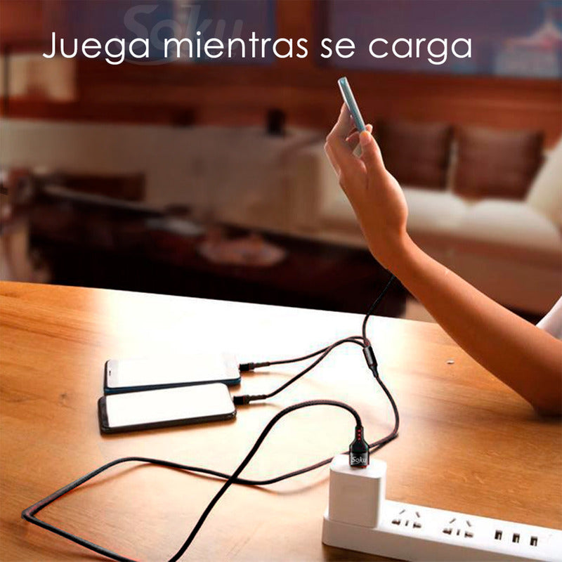 Cable Usb Tipo C/ Micro Usb/ 8 Pines 3 En 1 Datos Carga