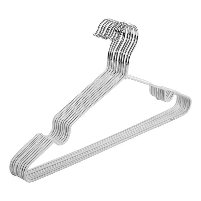 20 Ganchos Ropa Metal Inoxidable Anti Desliz De Por Vida