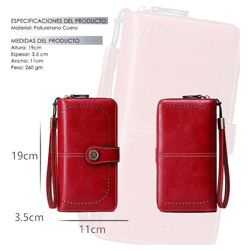 Soku Cartera Billetera Funda Celular Piel Pu Antirrobo Rfid