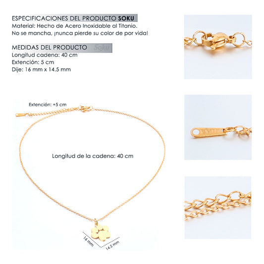 Soku Collar Personalizado Huella Acero Inoxidable Titanio