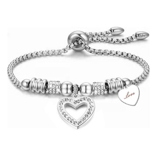 Soku Pulsera Personalizada Inoxidable Zirconias Corazon