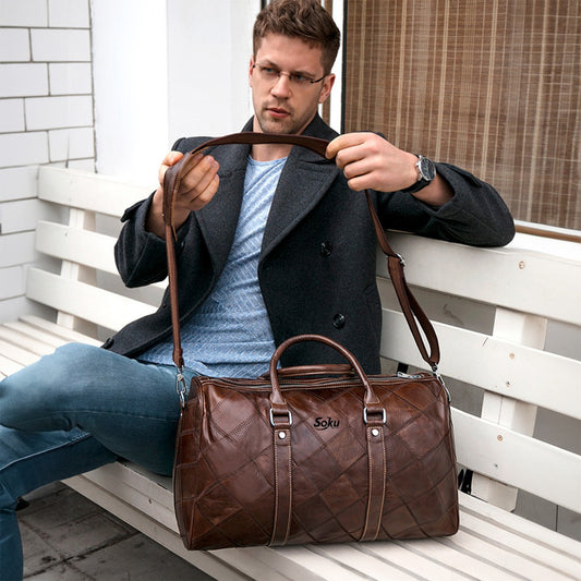 Exquisito Maletin Bolso Viaje Gym Piel Original Premium Soku