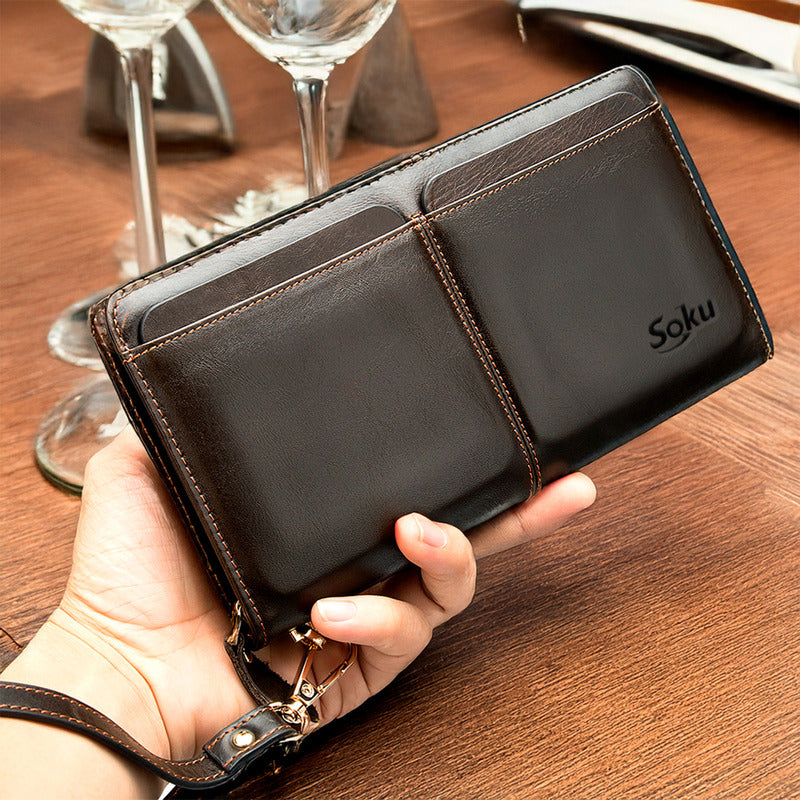 Soku Cartera Larga Piel Genuina Porta Celular Todo Ejecutiva