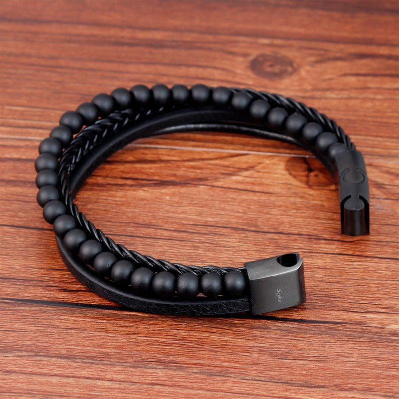 Soku Pulsera Personalizada Acero Inoxidable Lava Micro Piel