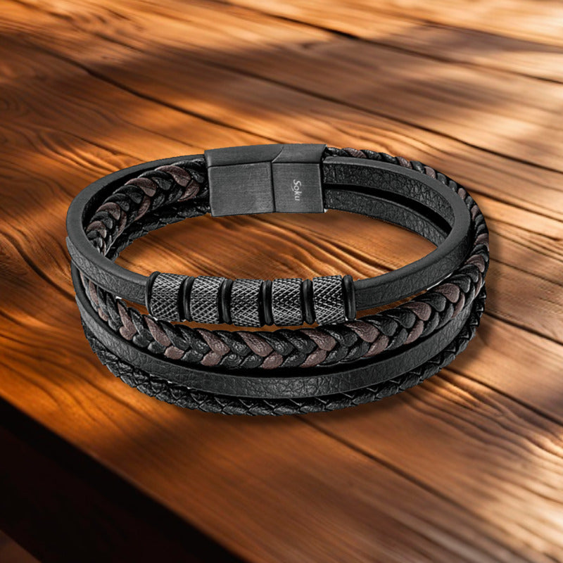 Soku Pulsera Personalizada Inoxidable Titanio Micro Piel