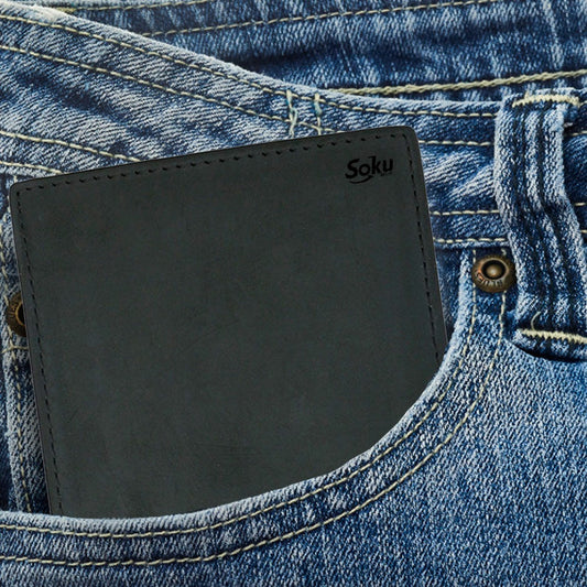 Cartera Billetera Antirrobo Microfibra Piel Premium Genuina
