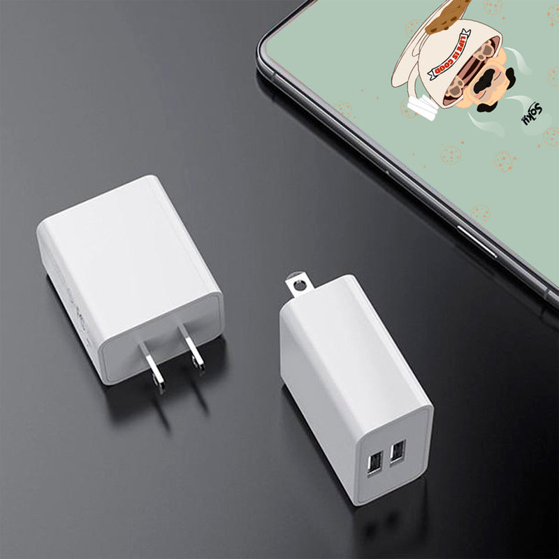 Cubo Cargador De Pared 2 Puertos Usb 5v 2a Certificado