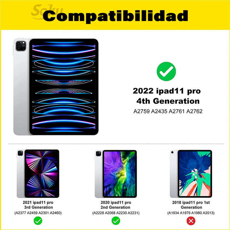 Soku Cristal Templado 9h Hd Para iPad 11 A 13in Extra Fuerte
