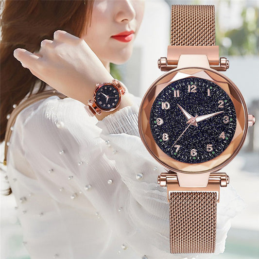 5 Relojes Mayoreo Iman Mujer Metal Dama Magneto Brillantes