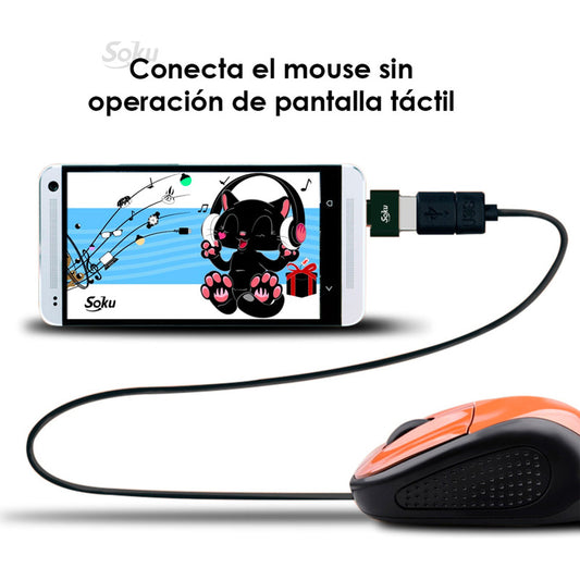 Soku Lector Otg Micro Usb V8 A Usb 2.0 Adaptador Cel