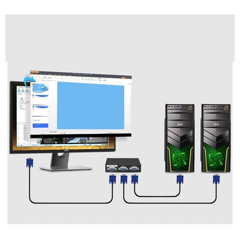 Conmutador 2 En 1 Switch Divisor Monitor Vga 2 Puertos