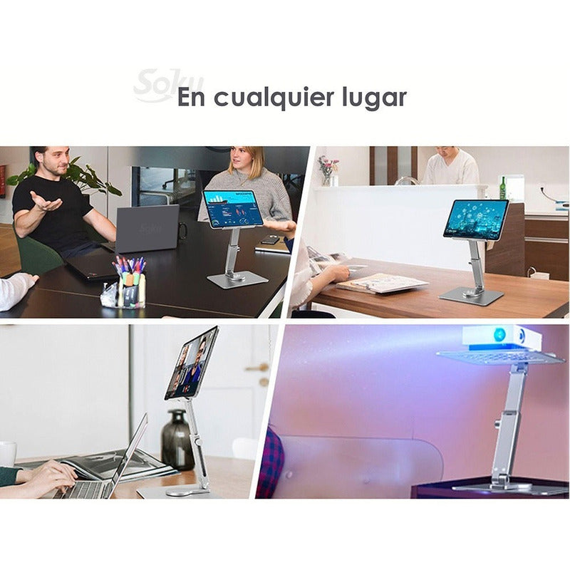 Soporte Aluminio Ajuste Giratorio 360 Para iPad Tablet Pro