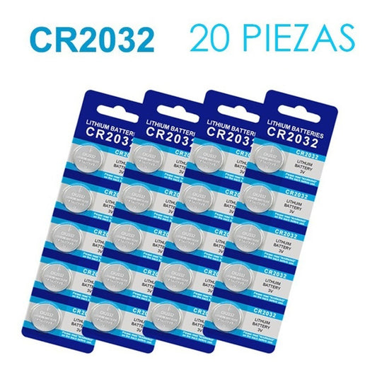 20 Pilas Boton Blister Baterías Litio Reloj Bascula Cr2032
