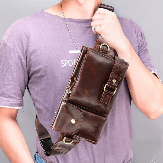 Soku Riñonera Premium Cangurera Cruzada Piel Genuina